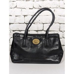 VINTAGE COACH Black "Madeline" Top Handle Leather Satchel Bag M0773